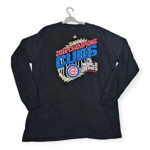 Majestic MLB Chicago Cubs 2016 World Series Champions Long Sleeve Shirt XL NWT